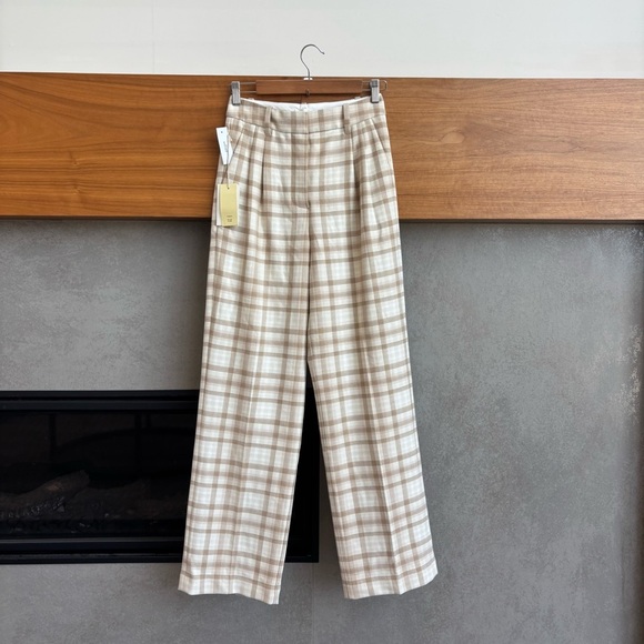NWT Aritzia Wilfred Francesca Check Plaid Pant Size 2